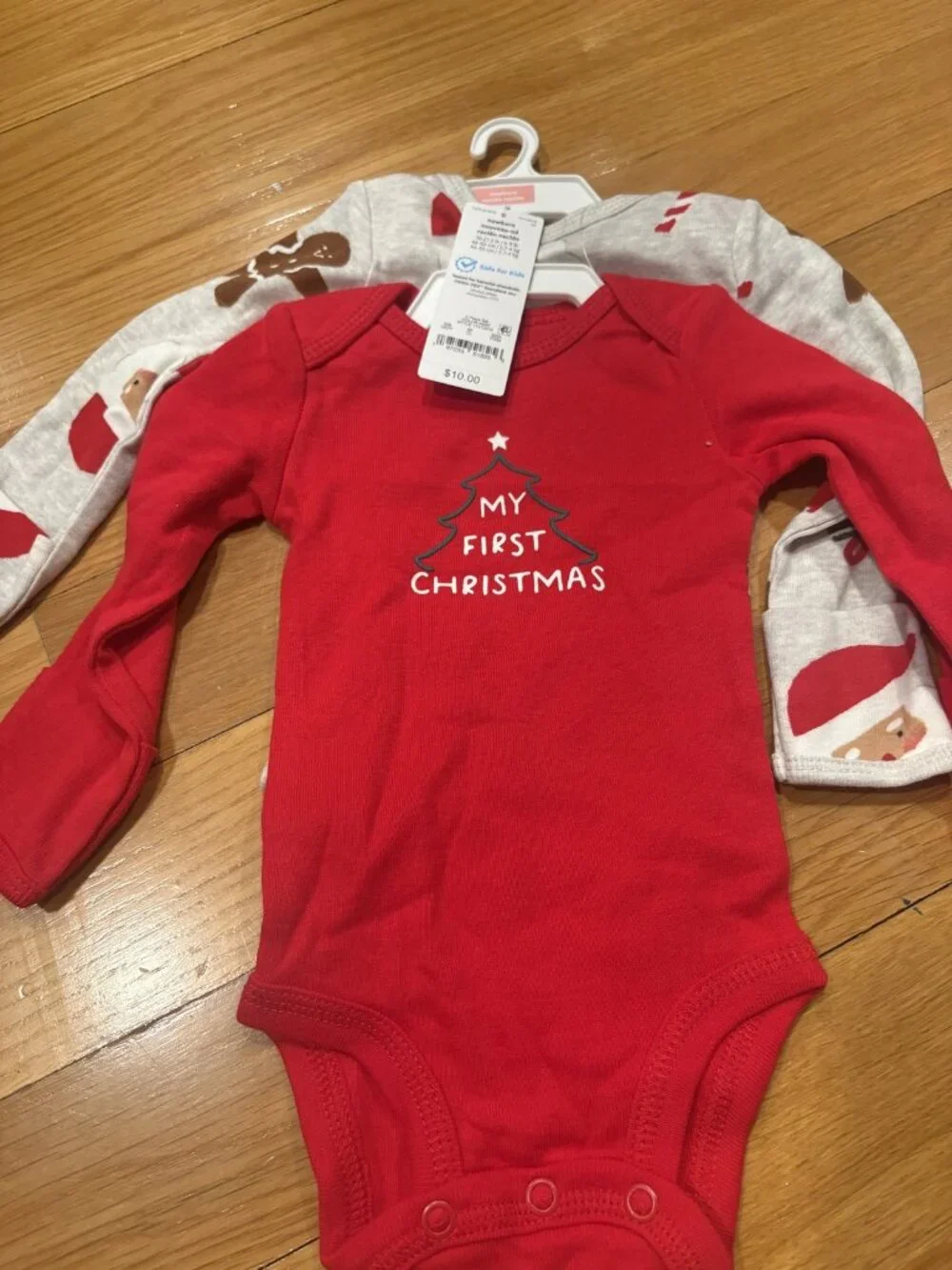 Carters Size Newborn Christmas Holiday Bodysuits Set of 3